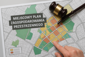 Plan zagospodarowania przestrzennego z młotkiem